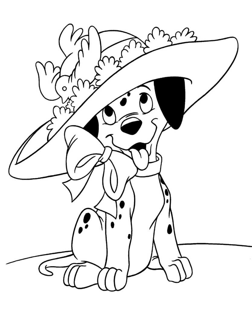 Desenho de 101 Dalmatas para colorir e imprimir: número 2