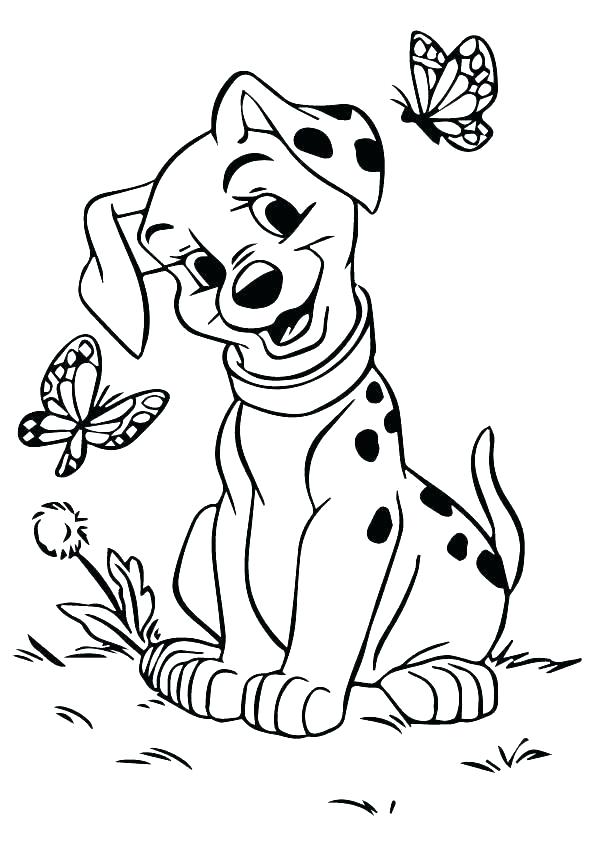 Desenho de 101 Dalmatas para colorir e imprimir: número 3