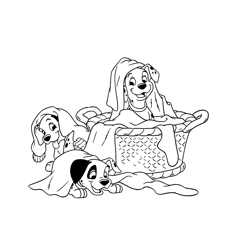 Desenho de 101 Dalmatas para colorir e imprimir: número 4
