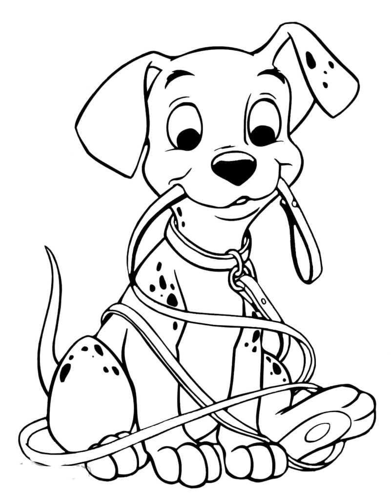 Desenho de 101 Dalmatas para colorir e imprimir: número 5