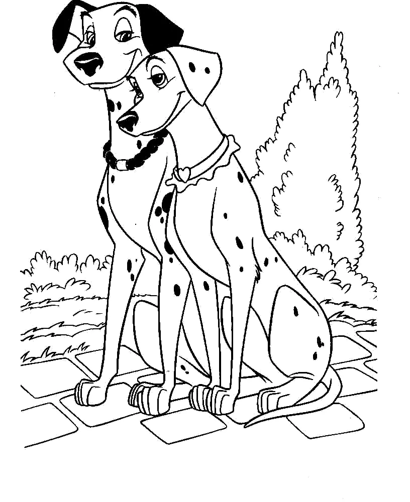 Desenho de 101 Dalmatas para colorir e imprimir: número 8