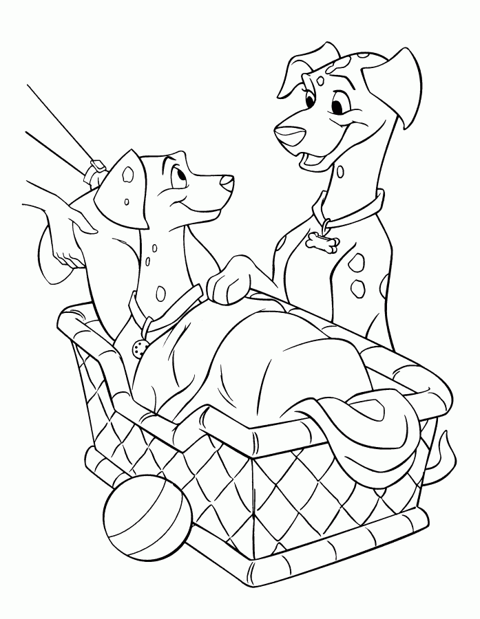 Desenho de 101 Dalmatas para colorir e imprimir: número 10