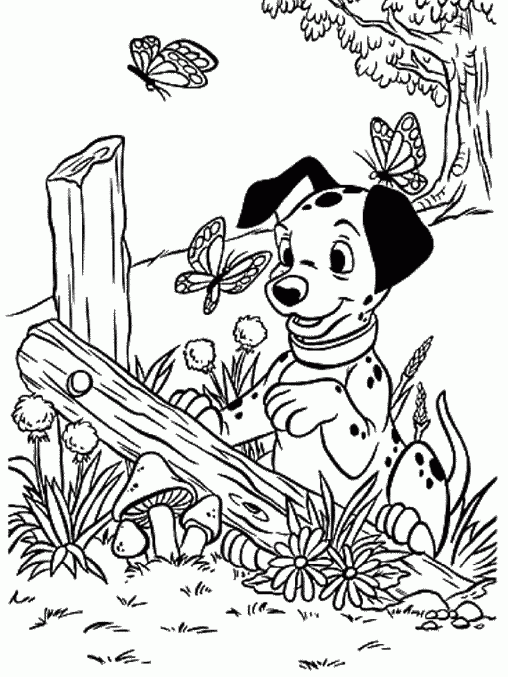 Desenho de 101 Dalmatas para colorir e imprimir: número 11