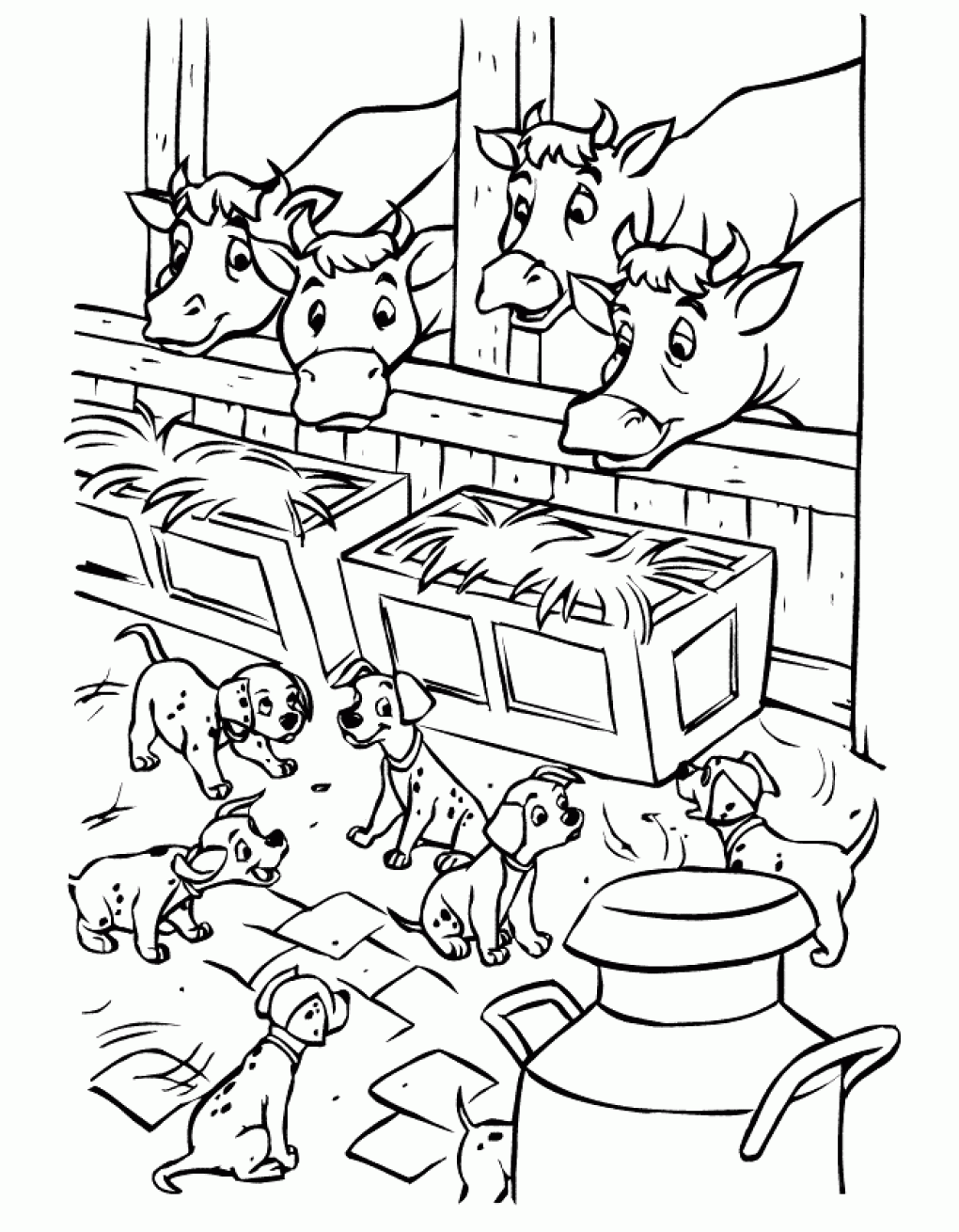 Desenho de 101 Dalmatas para colorir e imprimir: número 12