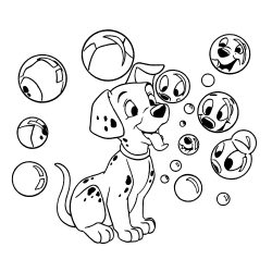 Desenho de 101 Dalmatas para colorir e imprimir: número 13