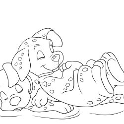 Desenho de 101 Dalmatas para colorir e imprimir: número 15