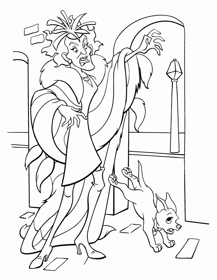 Desenho de 101 Dalmatas para colorir e imprimir: número 17