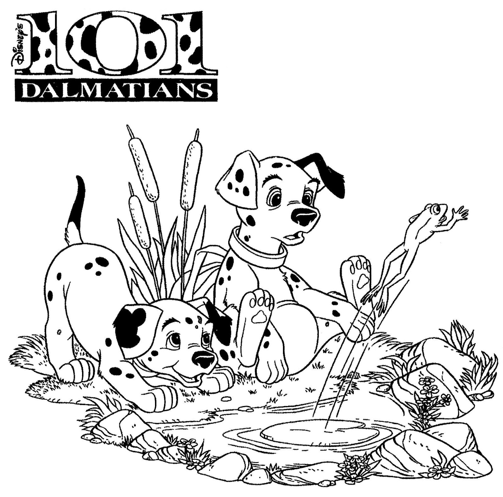 Desenho de 101 Dalmatas para colorir e imprimir: número 18