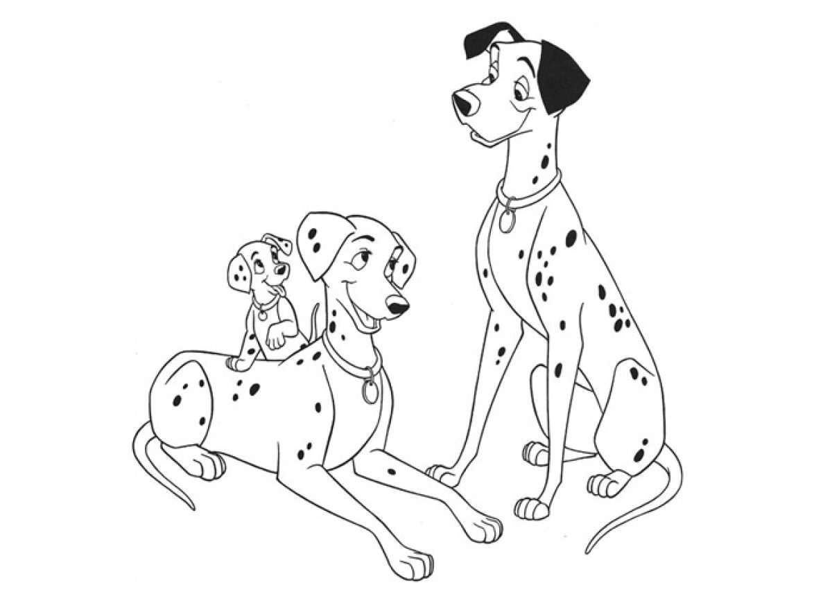 Desenho de 101 Dalmatas para colorir e imprimir: número 21