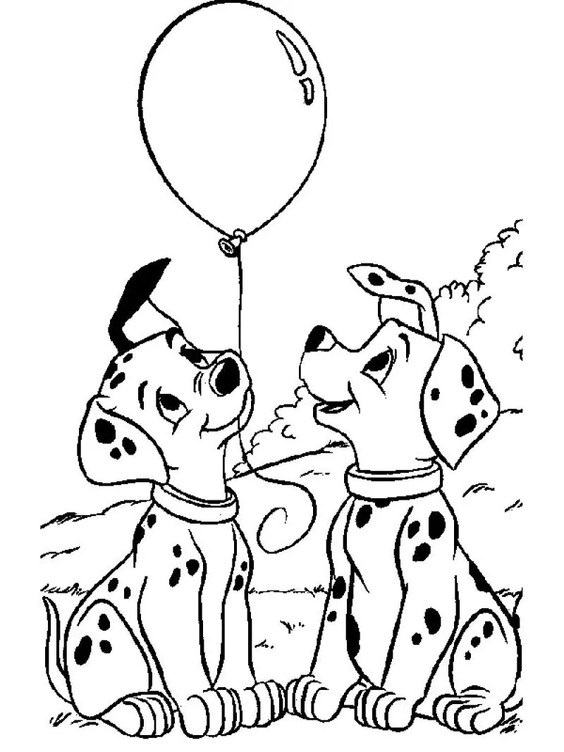 Desenho de 101 Dalmatas para colorir e imprimir: número 23