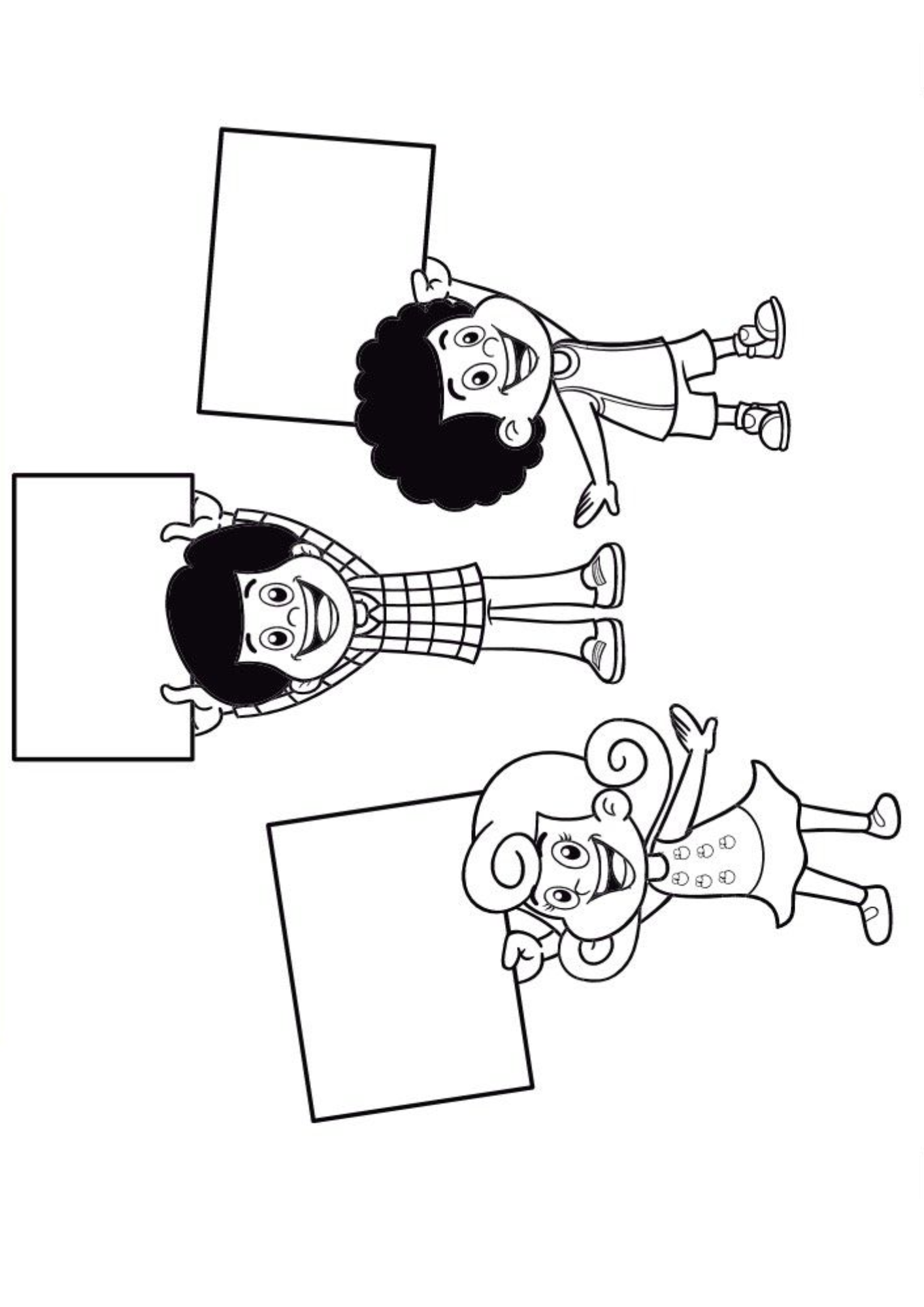 Desenho de 3 Palavrinhas para colorir e imprimir: número 3