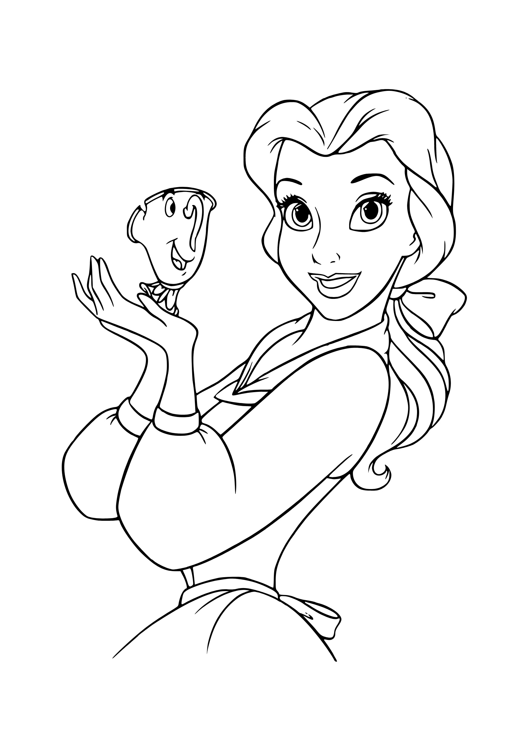 Desenho de A Bela e a Fera para colorir e imprimir: número 1