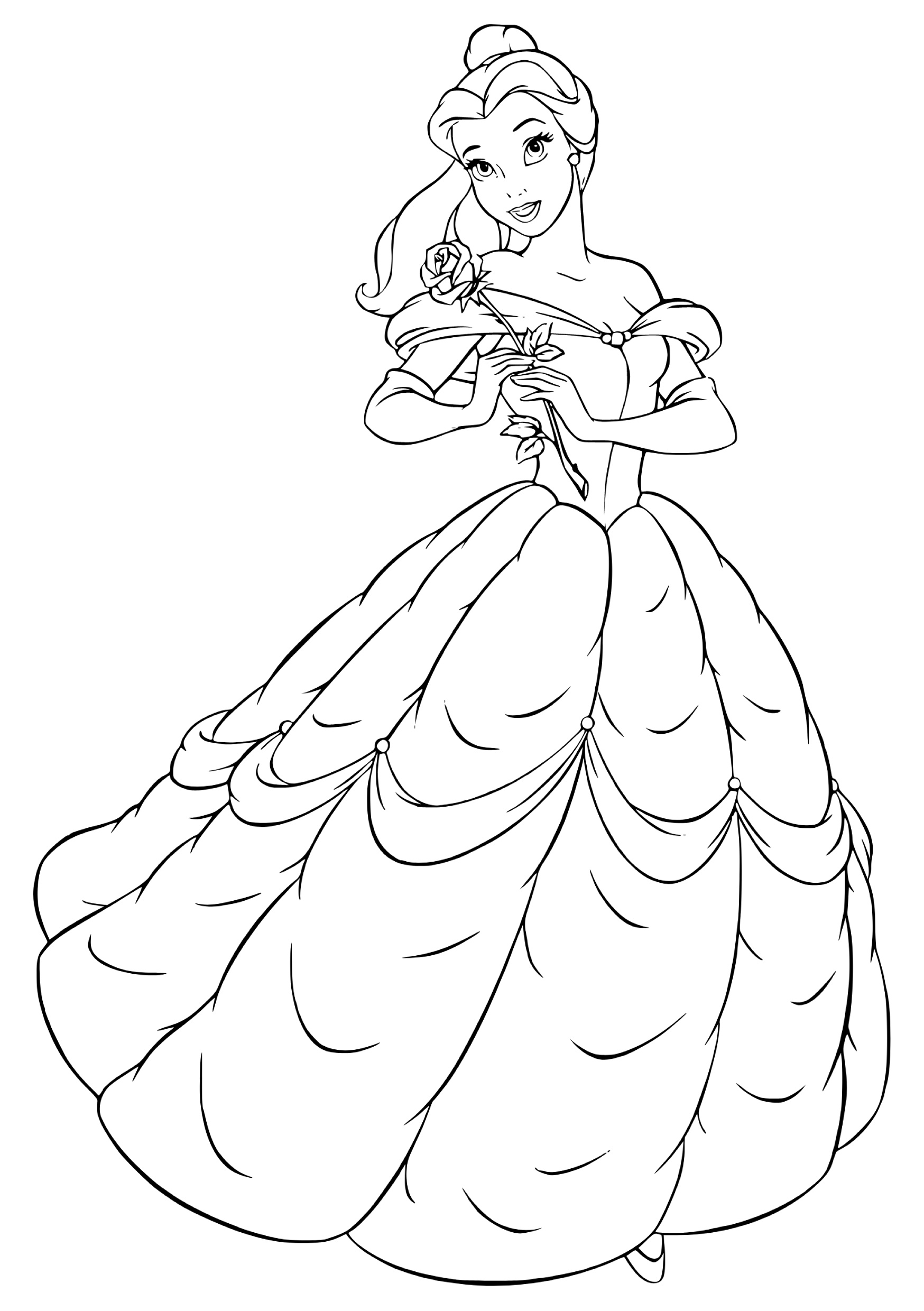 Desenho de A Bela e a Fera para colorir e imprimir: número 2