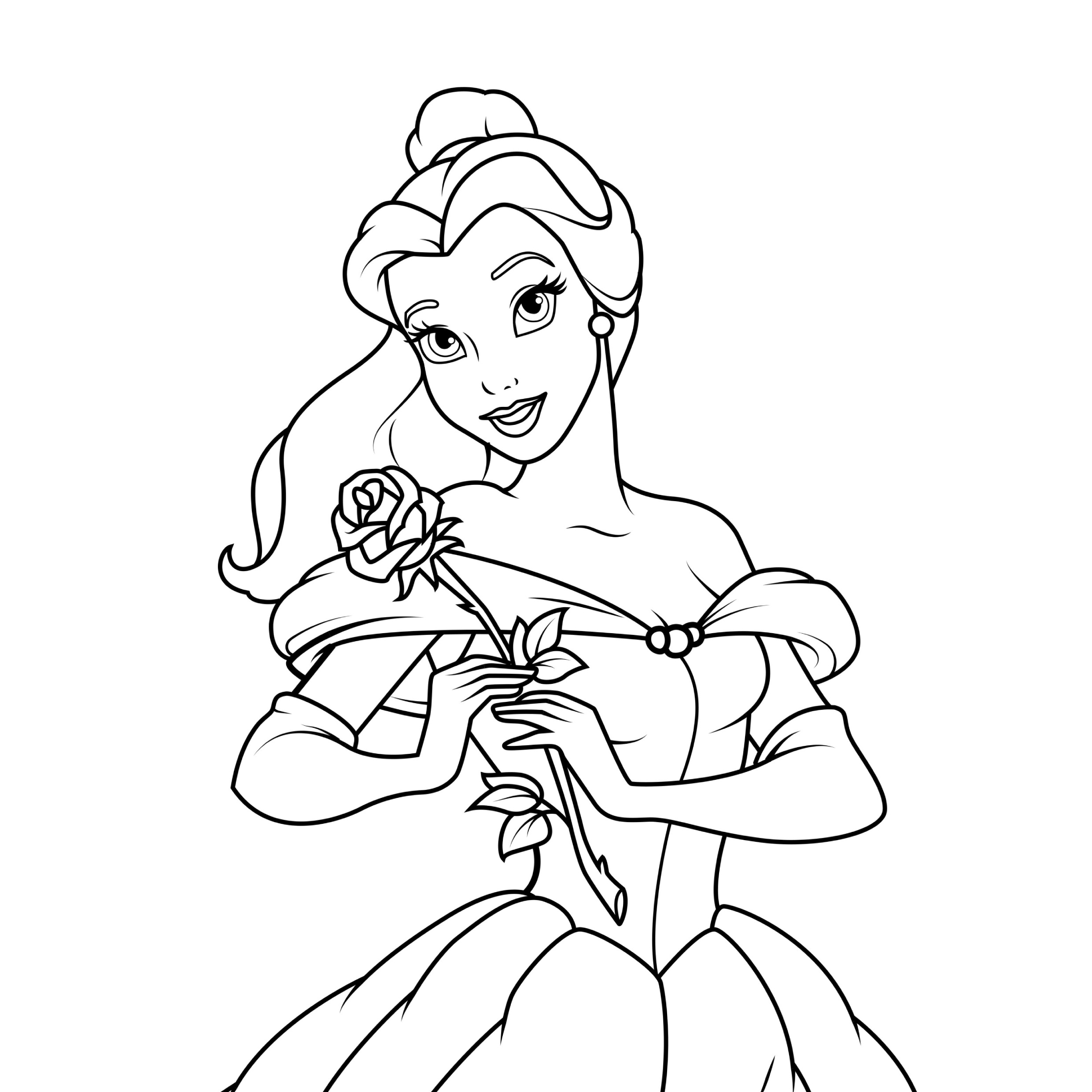 Desenho de A Bela e a Fera para colorir e imprimir: número 3