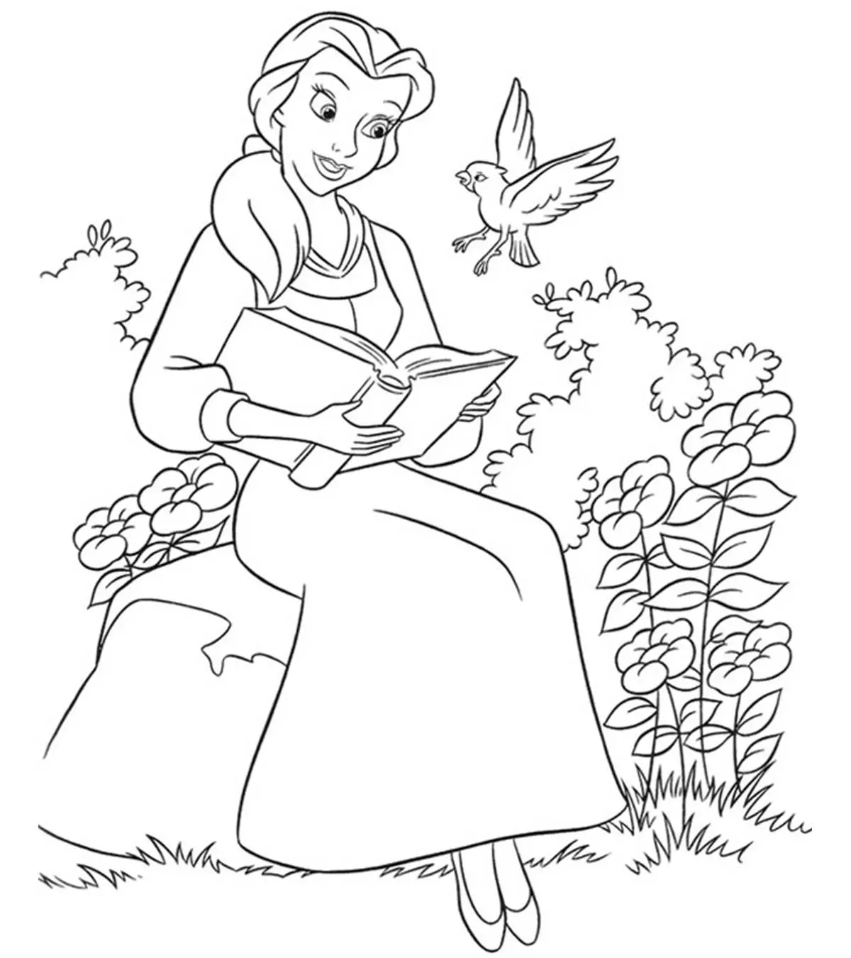 Desenho de A Bela e a Fera para colorir e imprimir: número 7