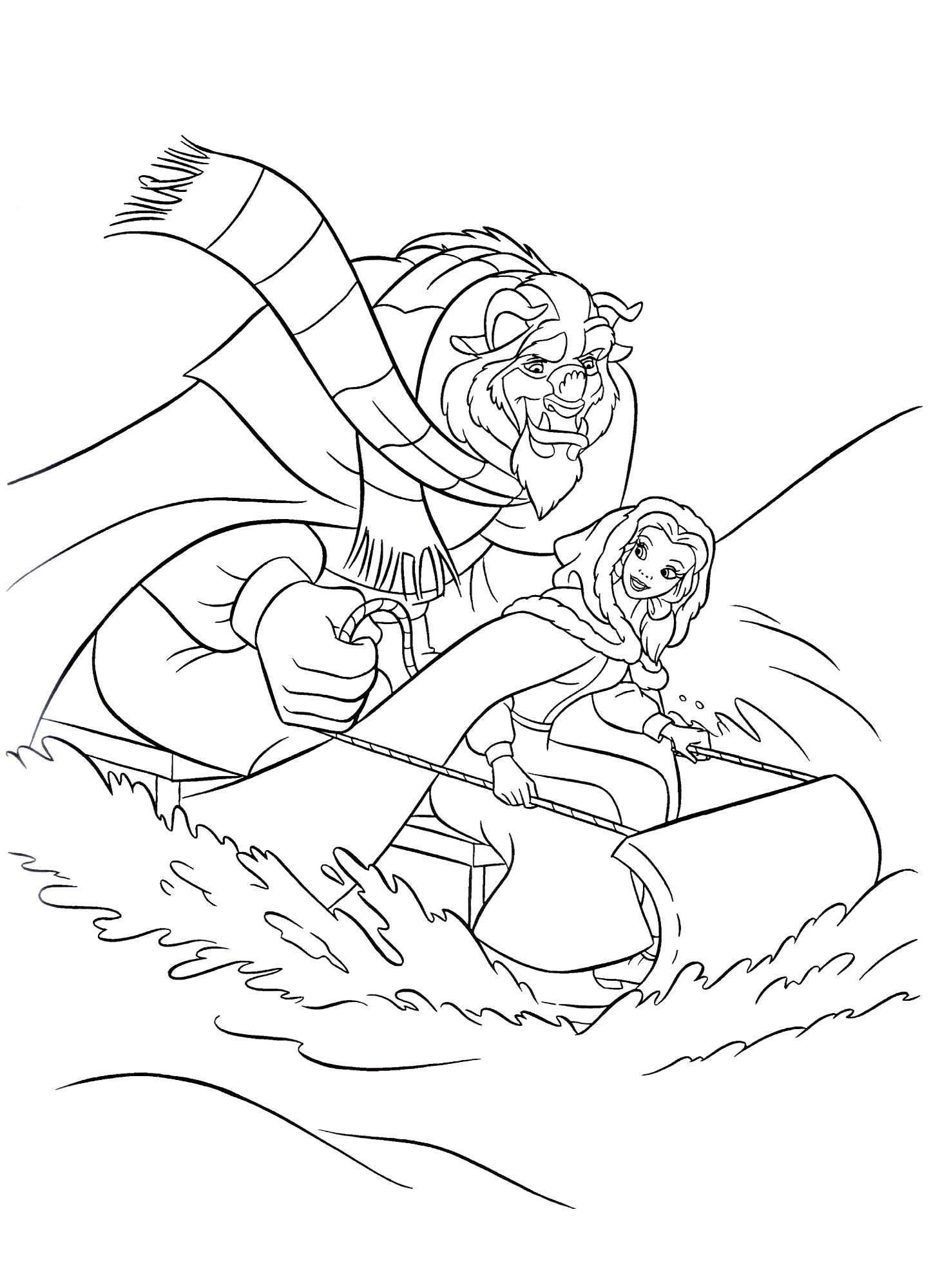 Desenho de A Bela e a Fera para colorir e imprimir: número 8