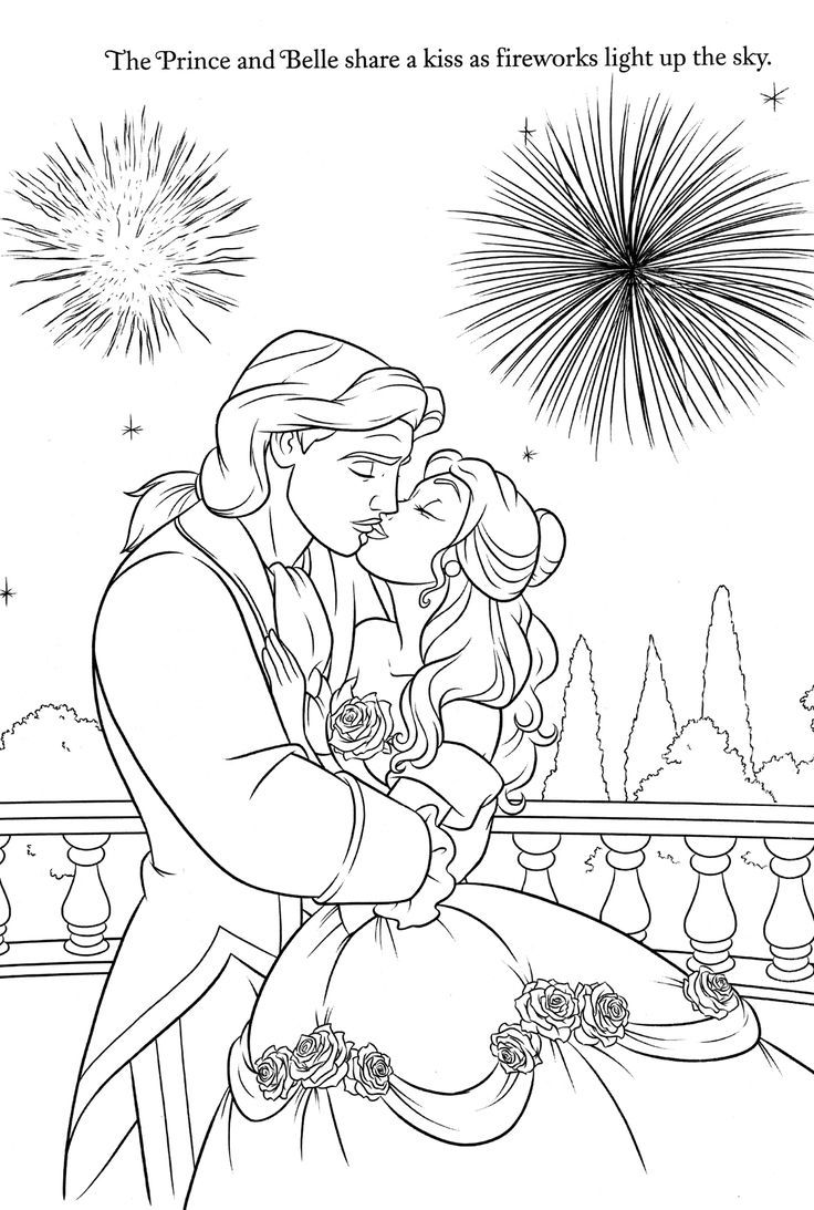 Desenho de A Bela e a Fera para colorir e imprimir: número 10