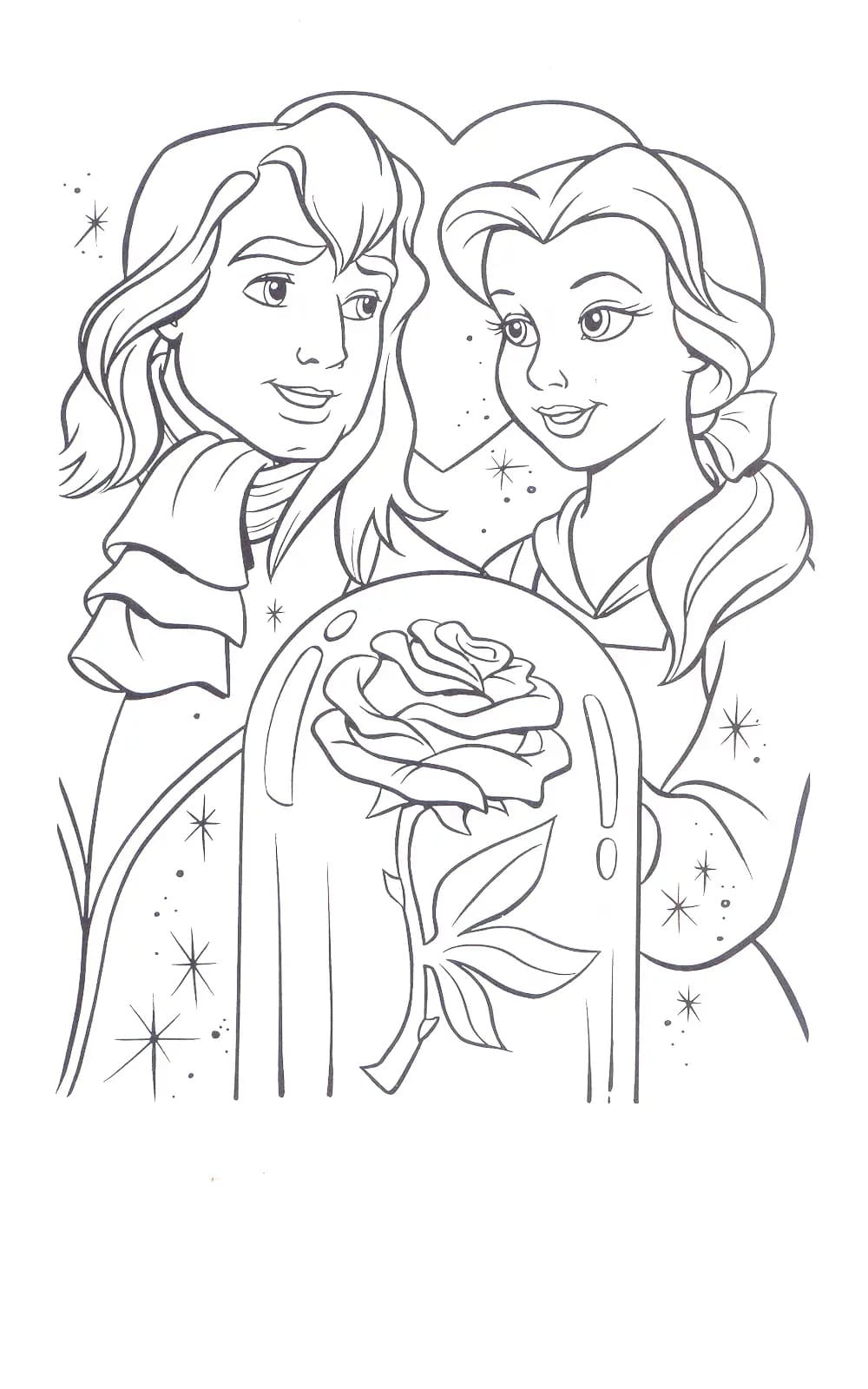 Desenho de A Bela e a Fera para colorir e imprimir: número 11