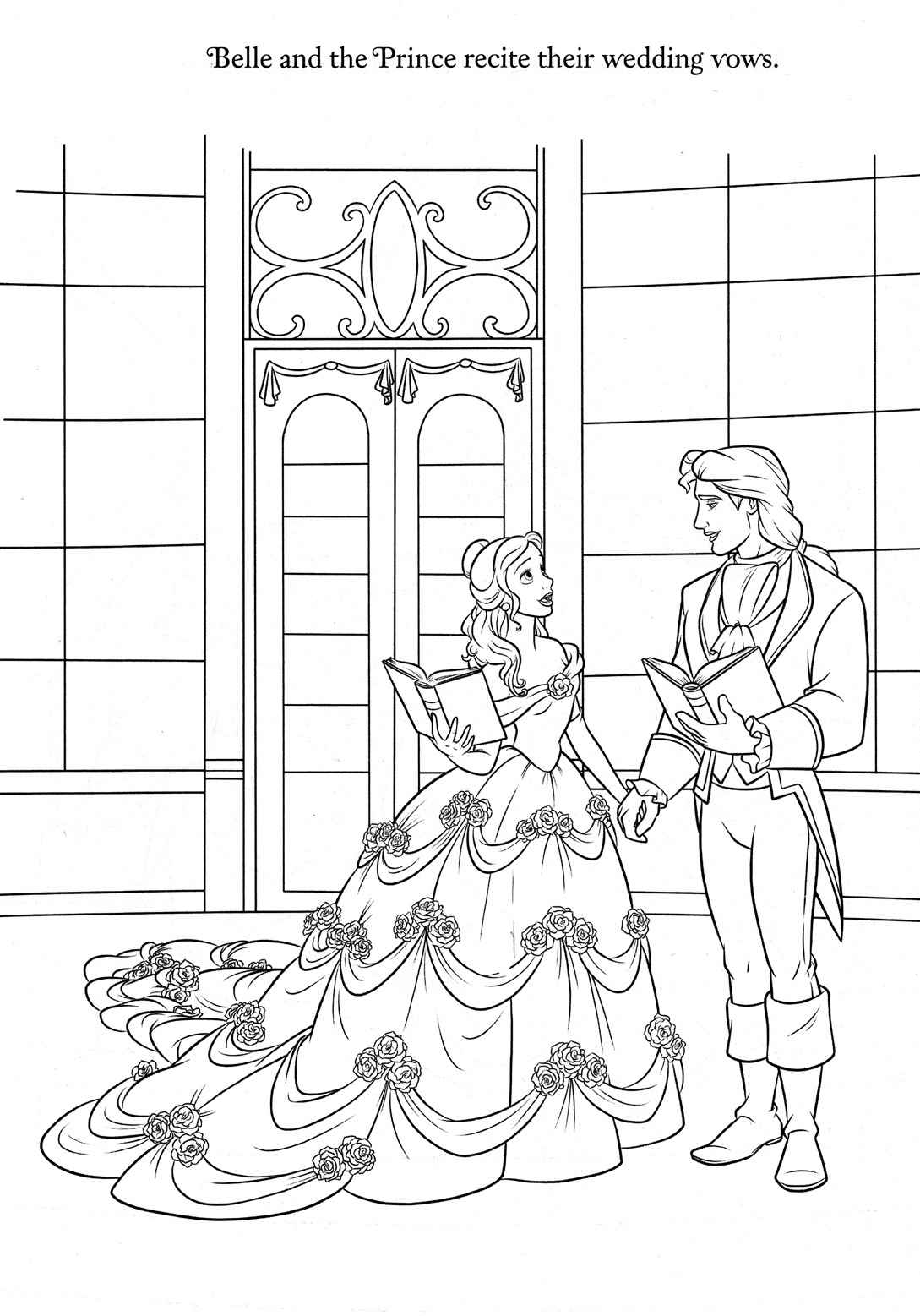 Desenho de A Bela e a Fera para colorir e imprimir: número 12