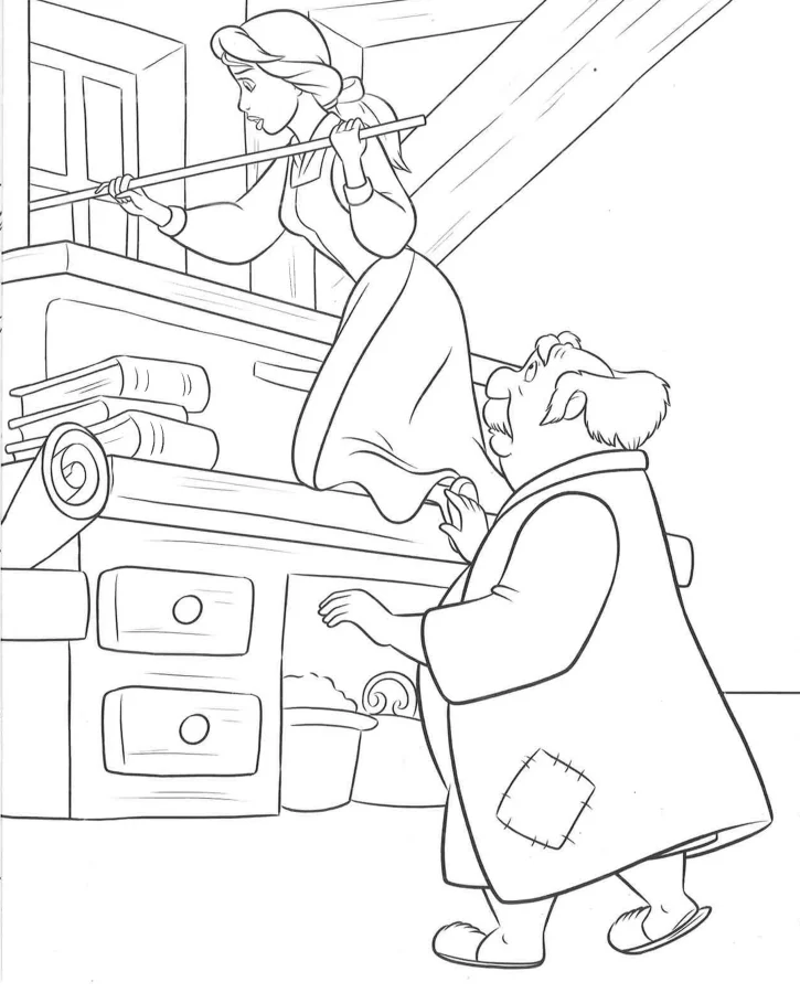 Desenho de A Bela e a Fera para colorir e imprimir: número 13