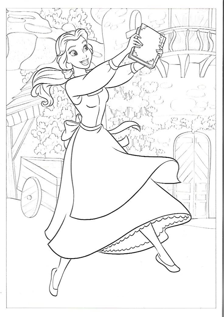 Desenho de A Bela e a Fera para colorir e imprimir: número 16