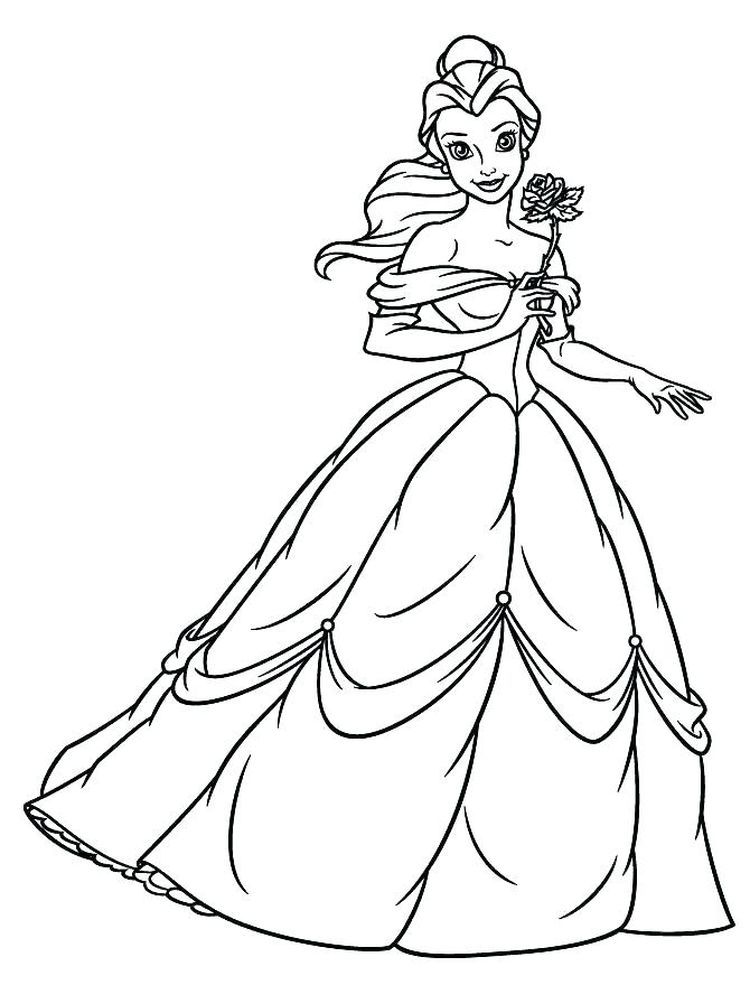Desenho de A Bela e a Fera para colorir e imprimir: número 18