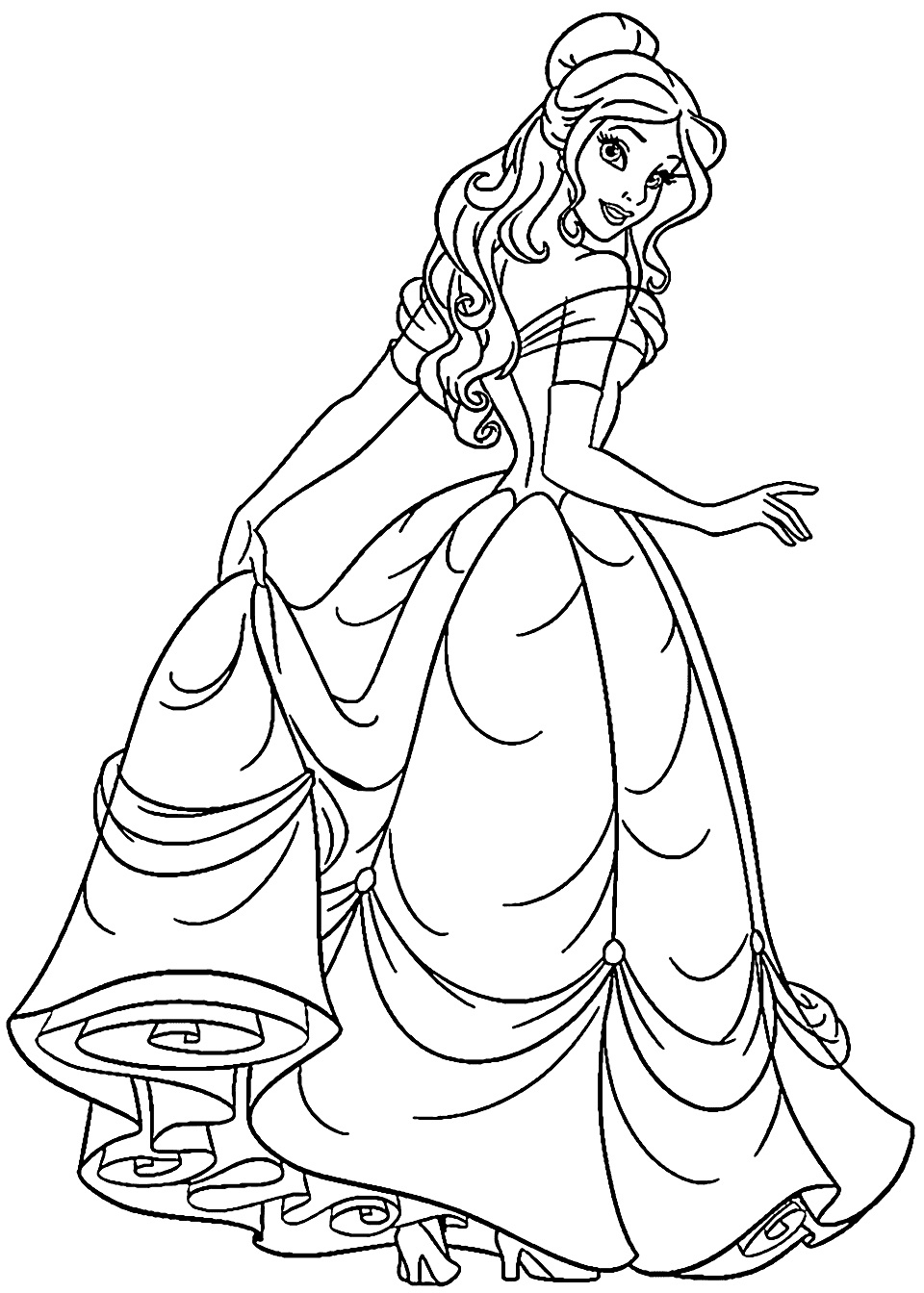Desenho de A Bela e a Fera para colorir e imprimir: número 19