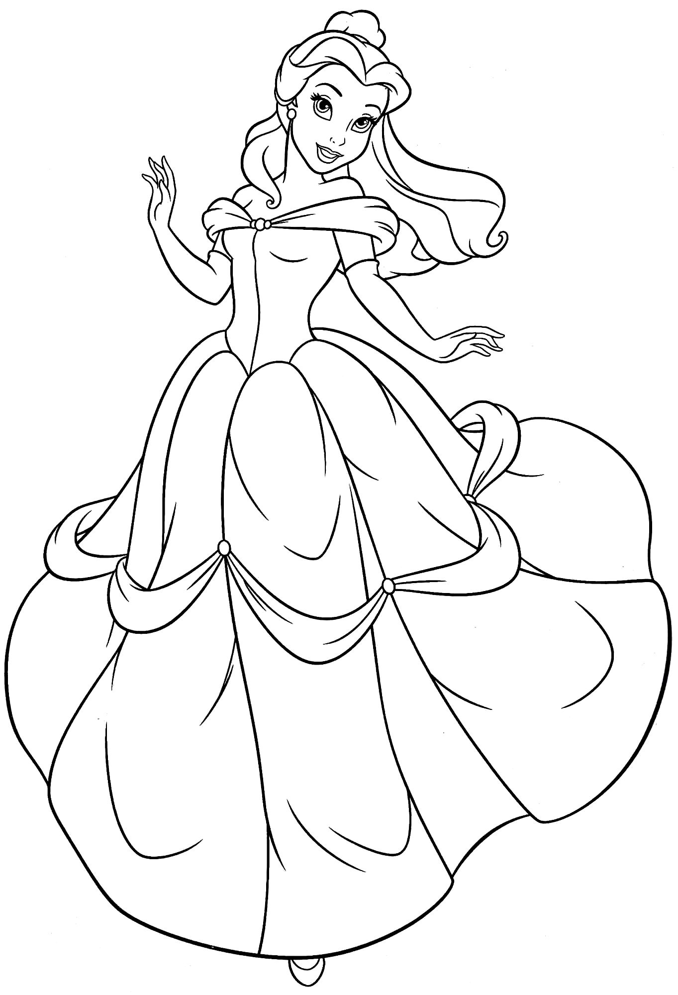 Desenho de A Bela e a Fera para colorir e imprimir: número 20