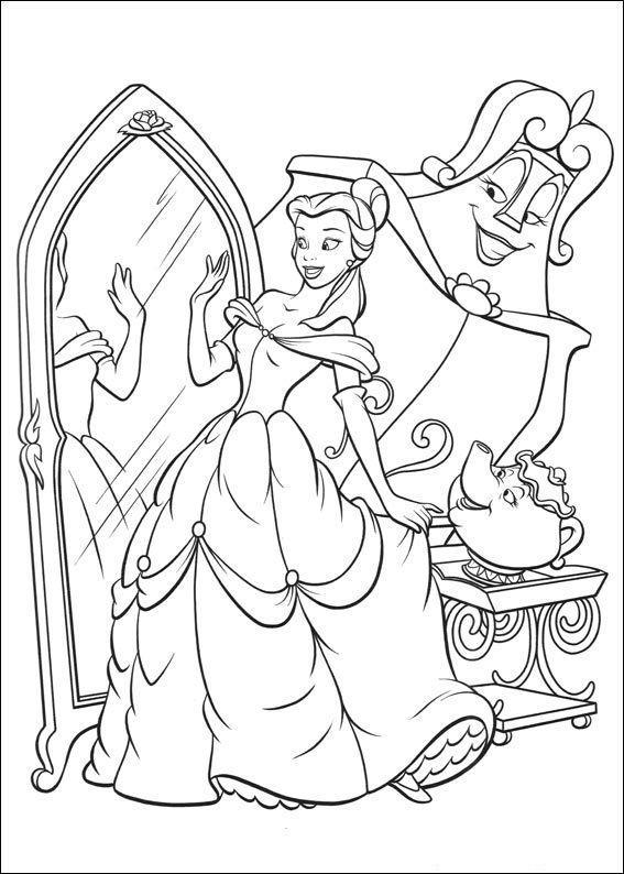 Desenho de A Bela e a Fera para colorir e imprimir: número 22