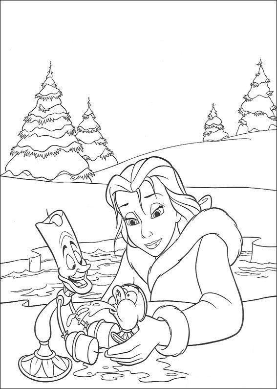 Desenho de A Bela e a Fera para colorir e imprimir: número 24