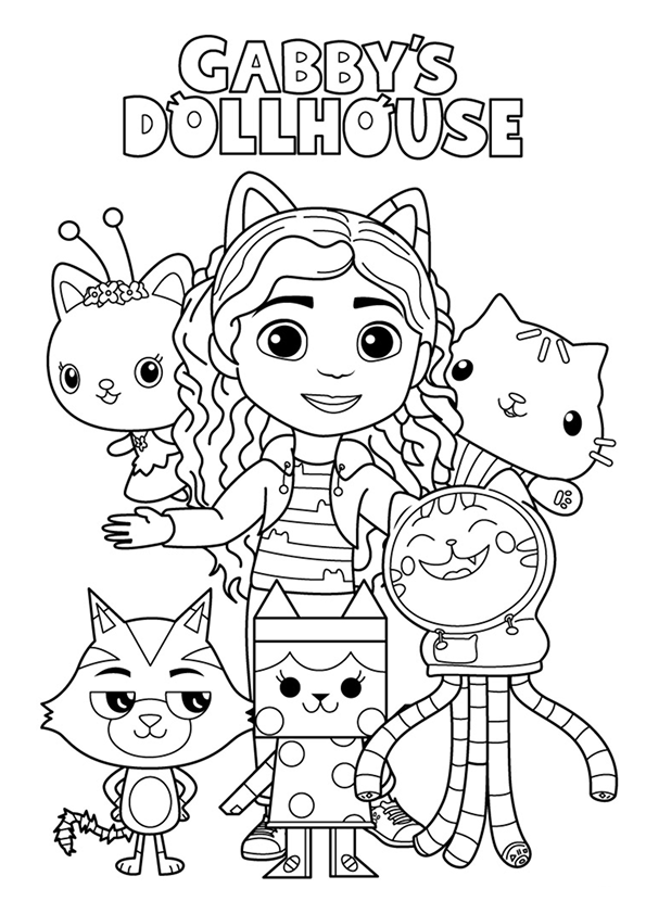 Desenho de A Casa Magica da Gabby para colorir e imprimir: número 1