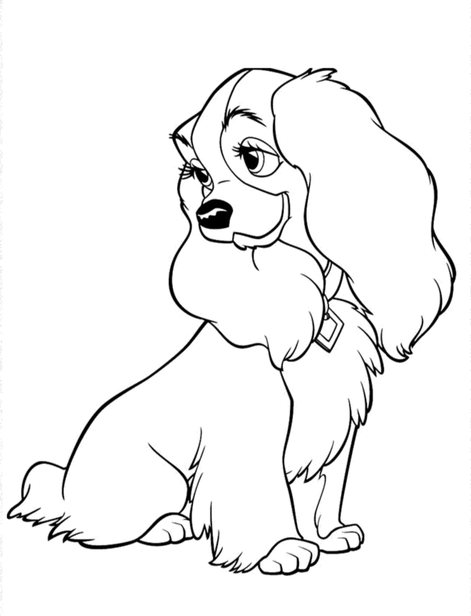 Desenho de A Dama e o Vagabundo para colorir e imprimir: número 4