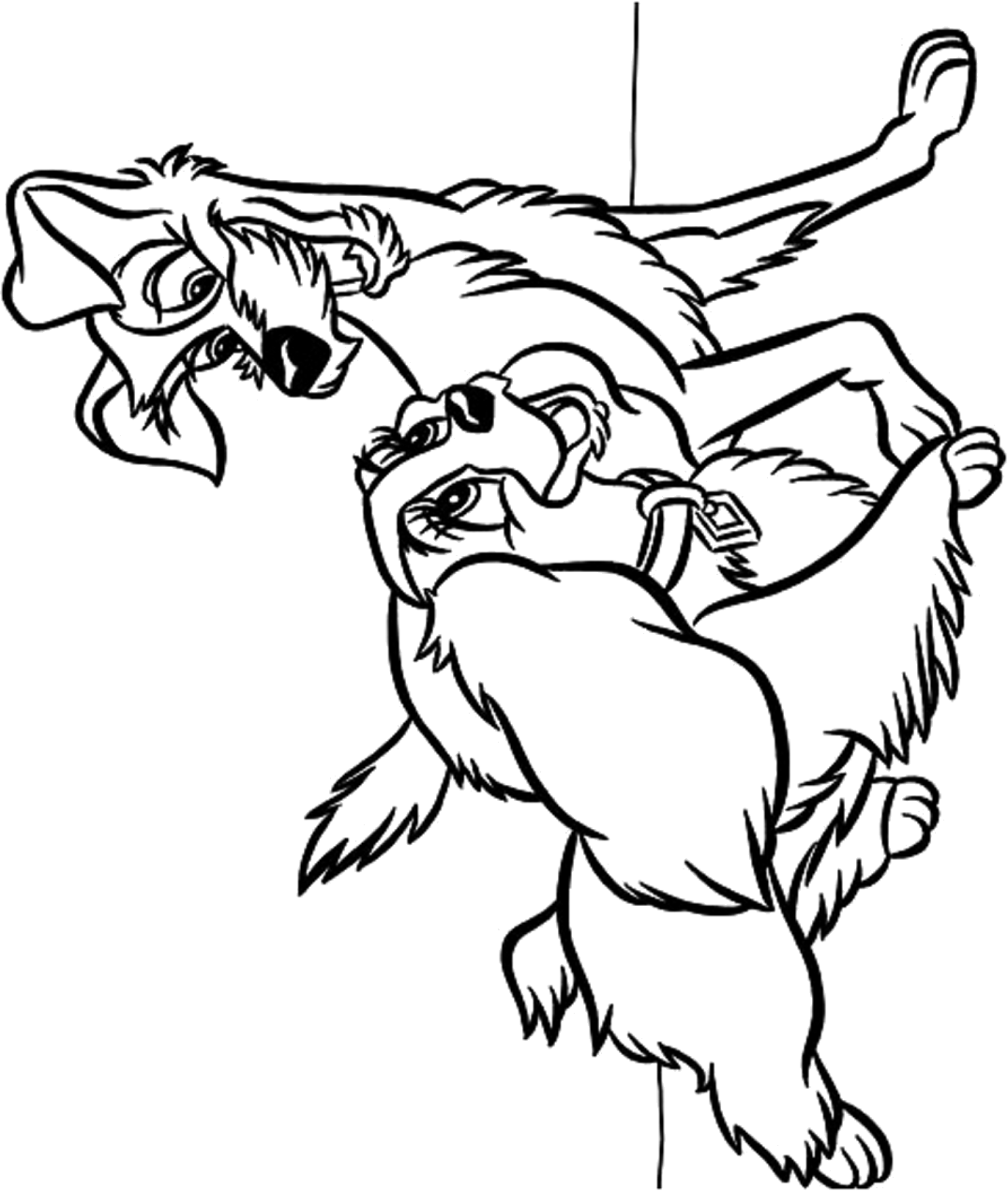 Desenho de A Dama e o Vagabundo para colorir e imprimir: número 6
