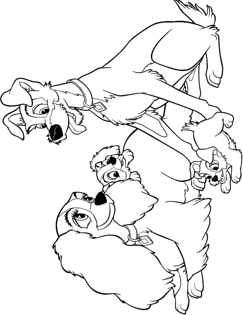 Desenho de A Dama e o Vagabundo para colorir e imprimir: número 8