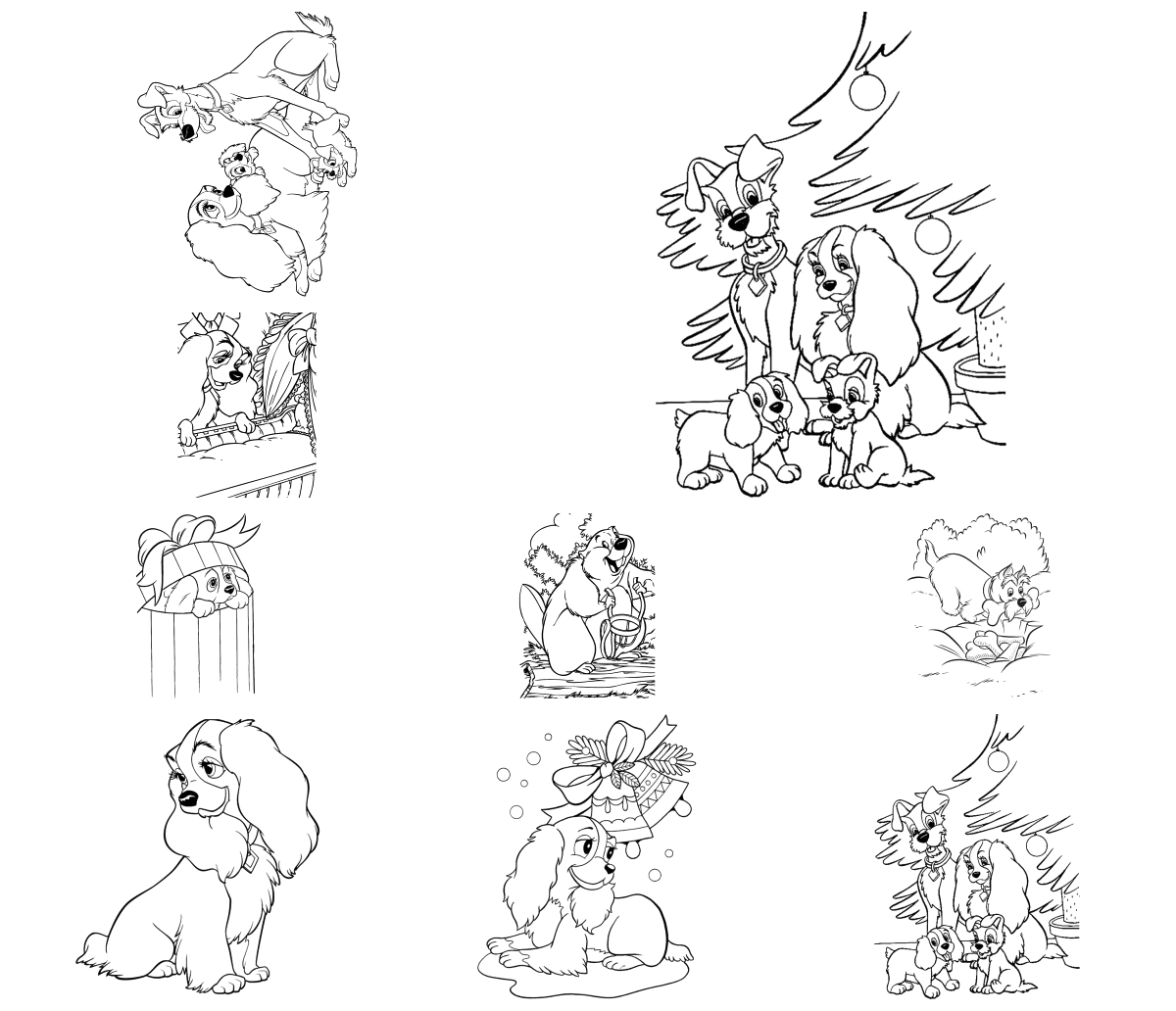 Desenho de A Dama e o Vagabundo para colorir e imprimir: número 10