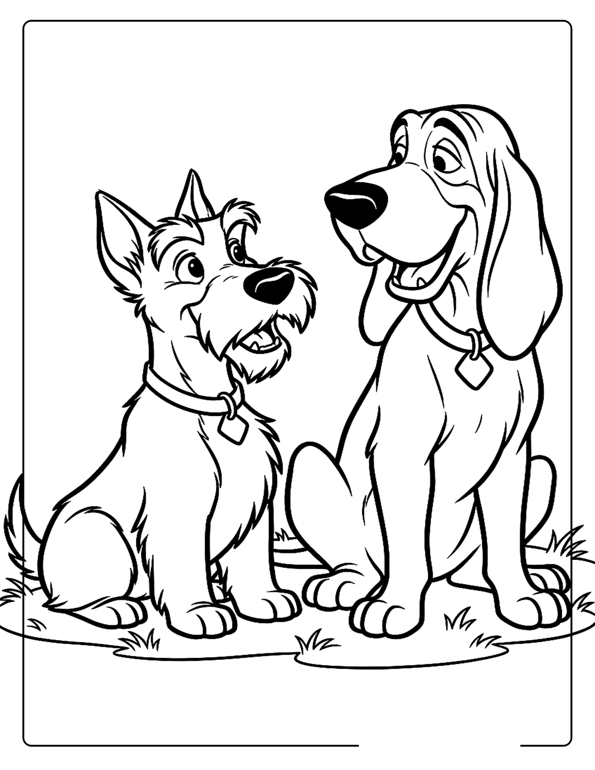 Desenho de A Dama e o Vagabundo para colorir e imprimir: número 19
