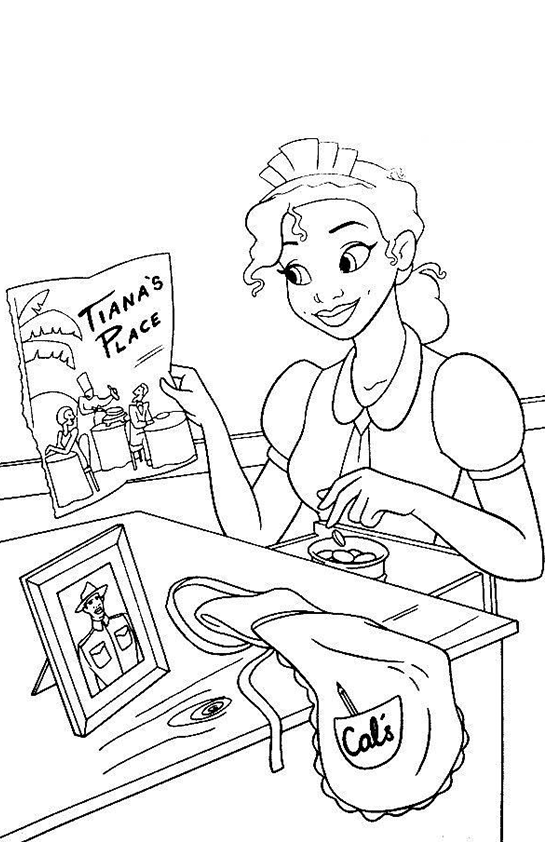 Desenho de A Princesa e o Sapo para colorir e imprimir: número 2