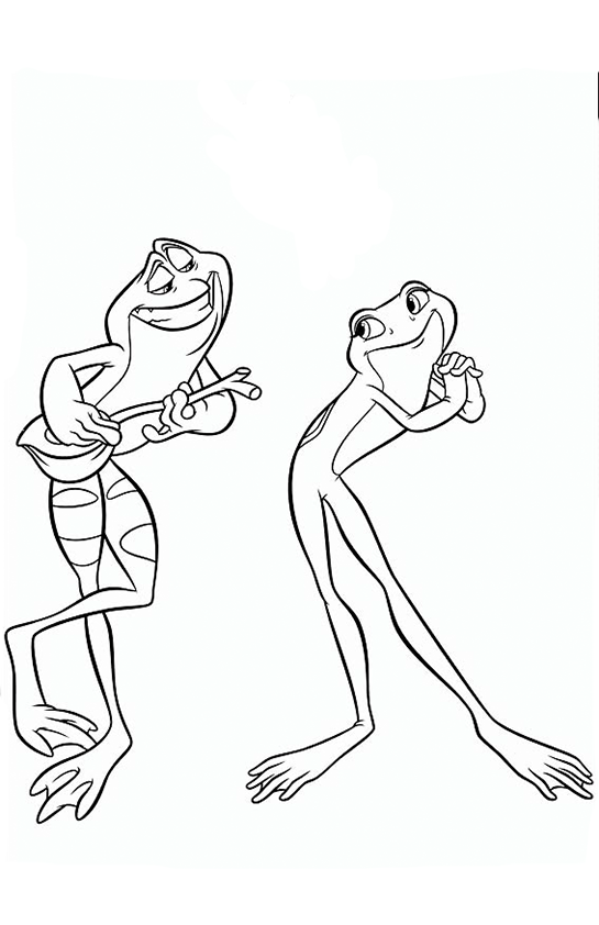 Desenho de A Princesa e o Sapo para colorir e imprimir: número 3