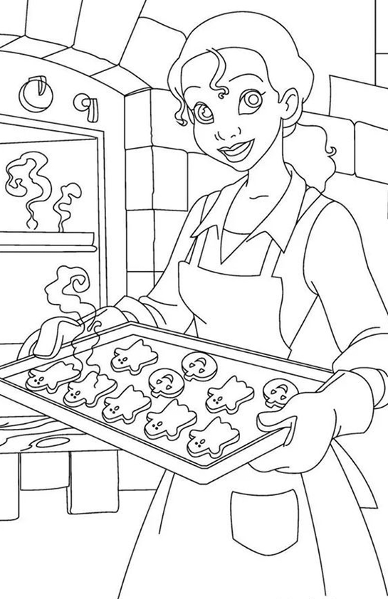 Desenho de A Princesa e o Sapo para colorir e imprimir: número 4