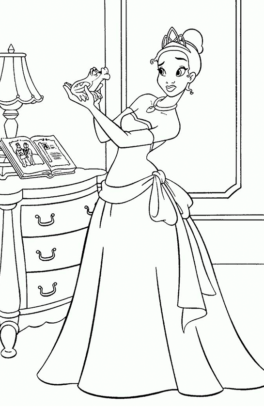 Desenho de A Princesa e o Sapo para colorir e imprimir: número 6