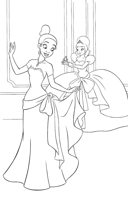 Desenho de A Princesa e o Sapo para colorir e imprimir: número 7
