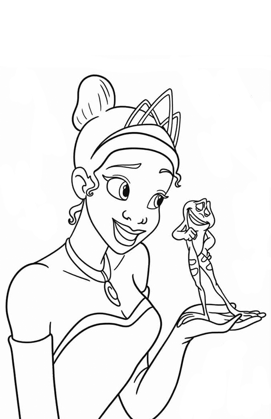 Desenho de A Princesa e o Sapo para colorir e imprimir: número 8