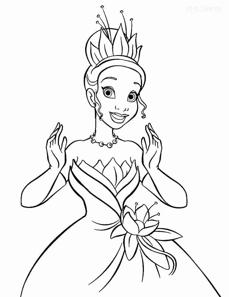 Desenho de A Princesa e o Sapo para colorir e imprimir: número 9