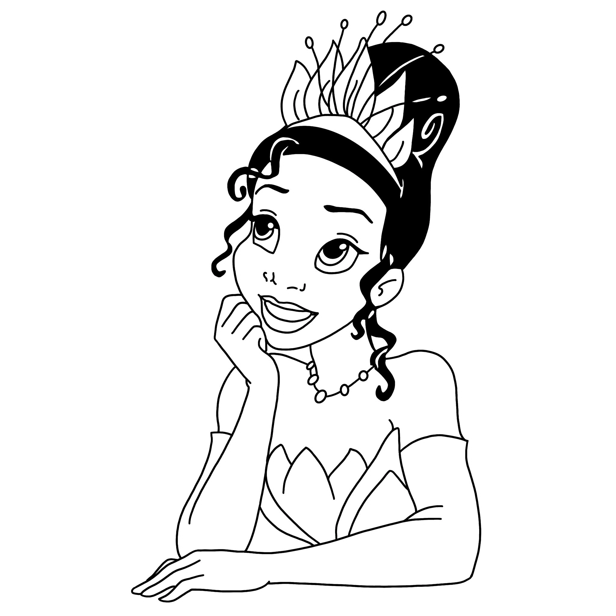 Desenho de A Princesa e o Sapo para colorir e imprimir: número 10