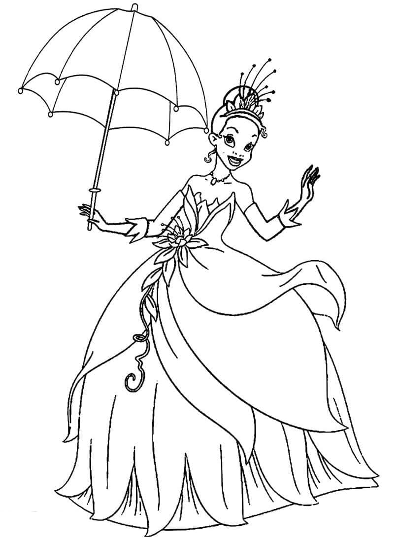 Desenho de A Princesa e o Sapo para colorir e imprimir: número 11