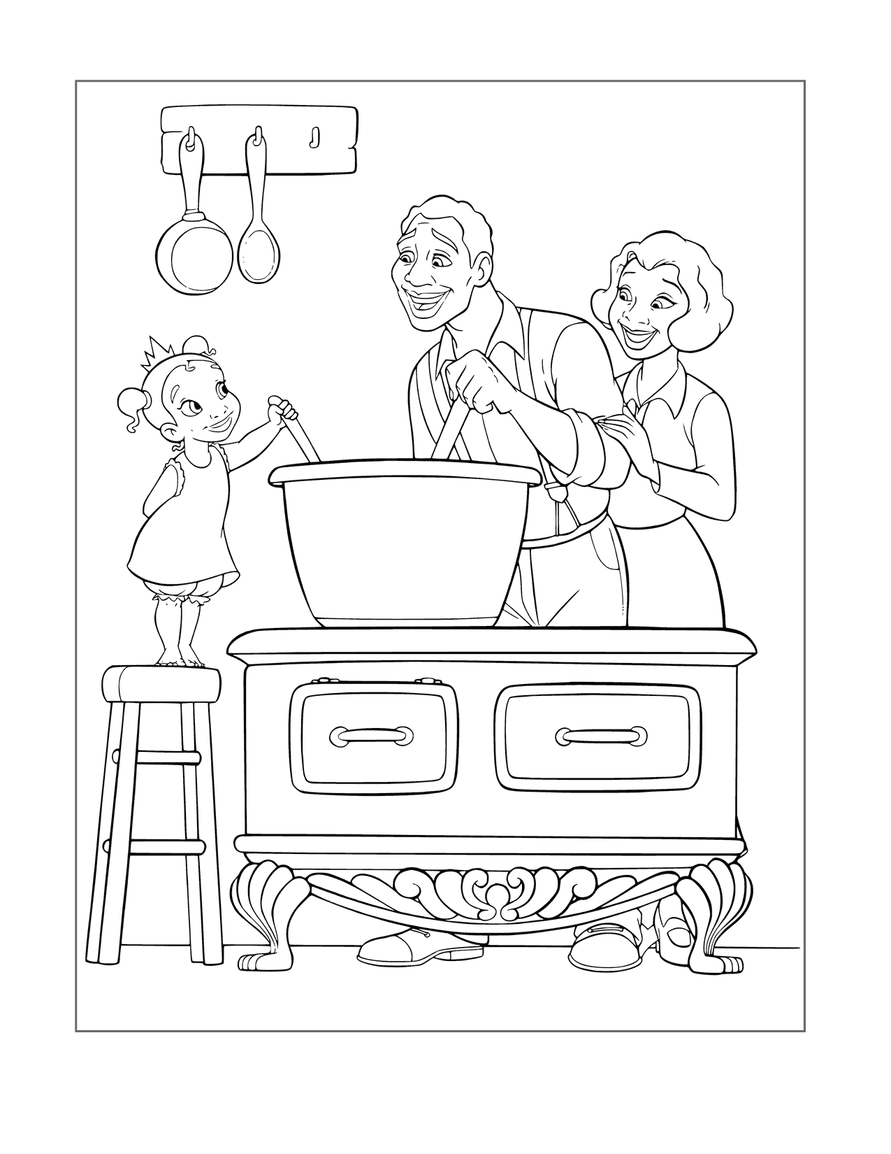 Desenho de A Princesa e o Sapo para colorir e imprimir: número 14