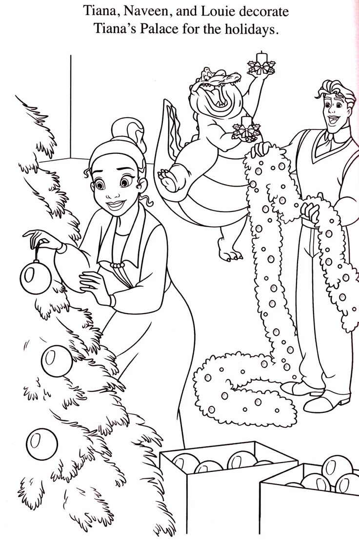 Desenho de A Princesa e o Sapo para colorir e imprimir: número 17