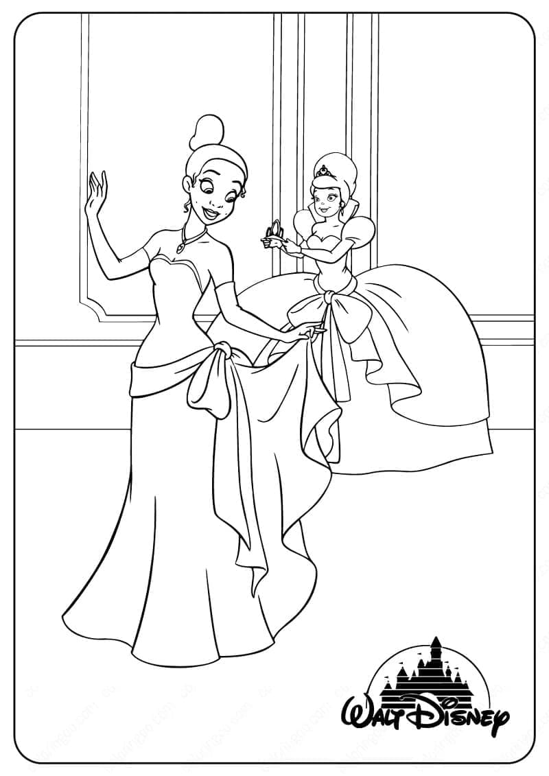 Desenho de A Princesa e o Sapo para colorir e imprimir: número 18