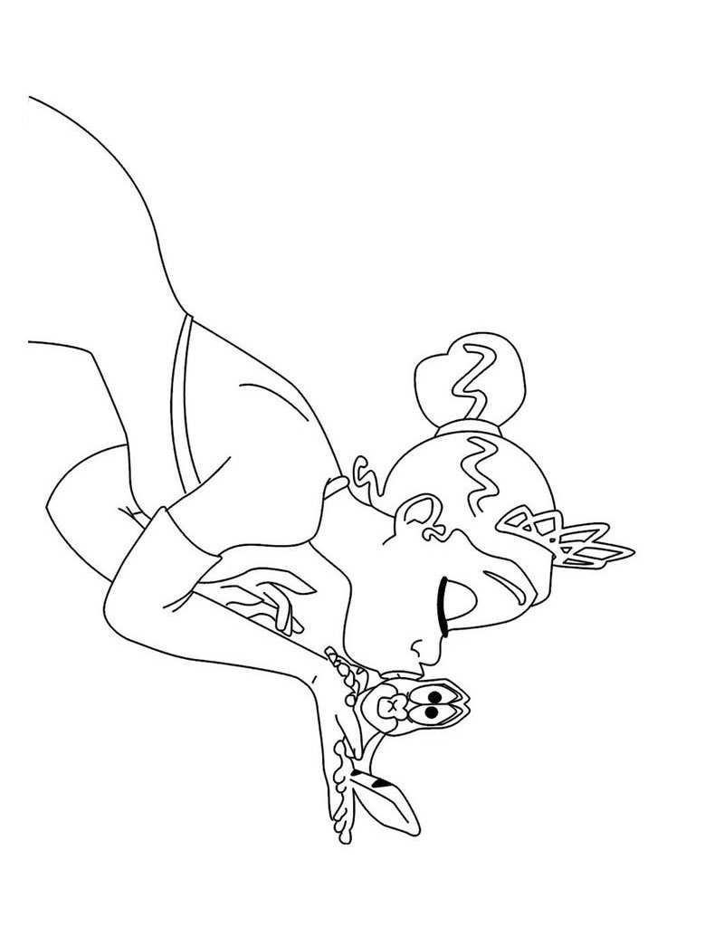 Desenho de A Princesa e o Sapo para colorir e imprimir: número 19