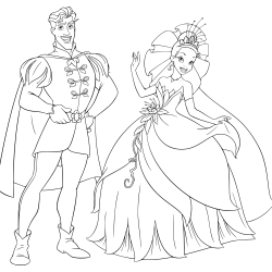 Desenho de A Princesa e o Sapo para colorir e imprimir: número 21